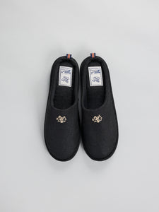Black Linen Home Slipper