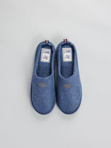 Vintage Indigo Linen Home Slippers