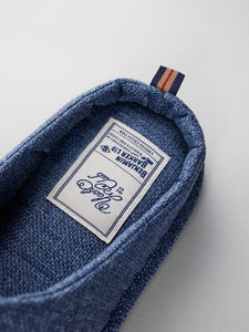 Benjamin Barker Vintage Indigo Linen Home Slippers