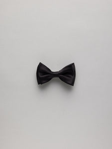 Black Satin Double Bow Tie