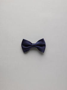 Ink Blue Satin Bow Tie
