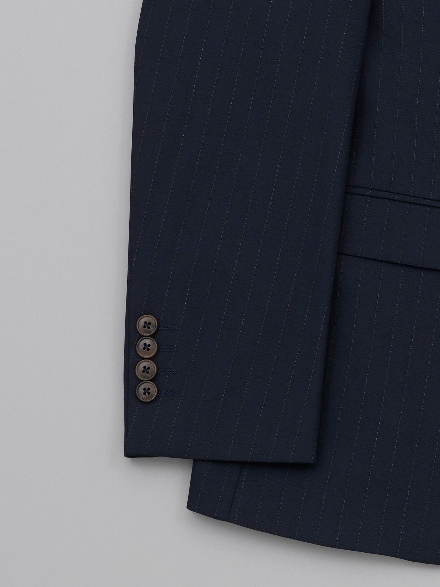 Takamoto Navy Pinstripe Suit