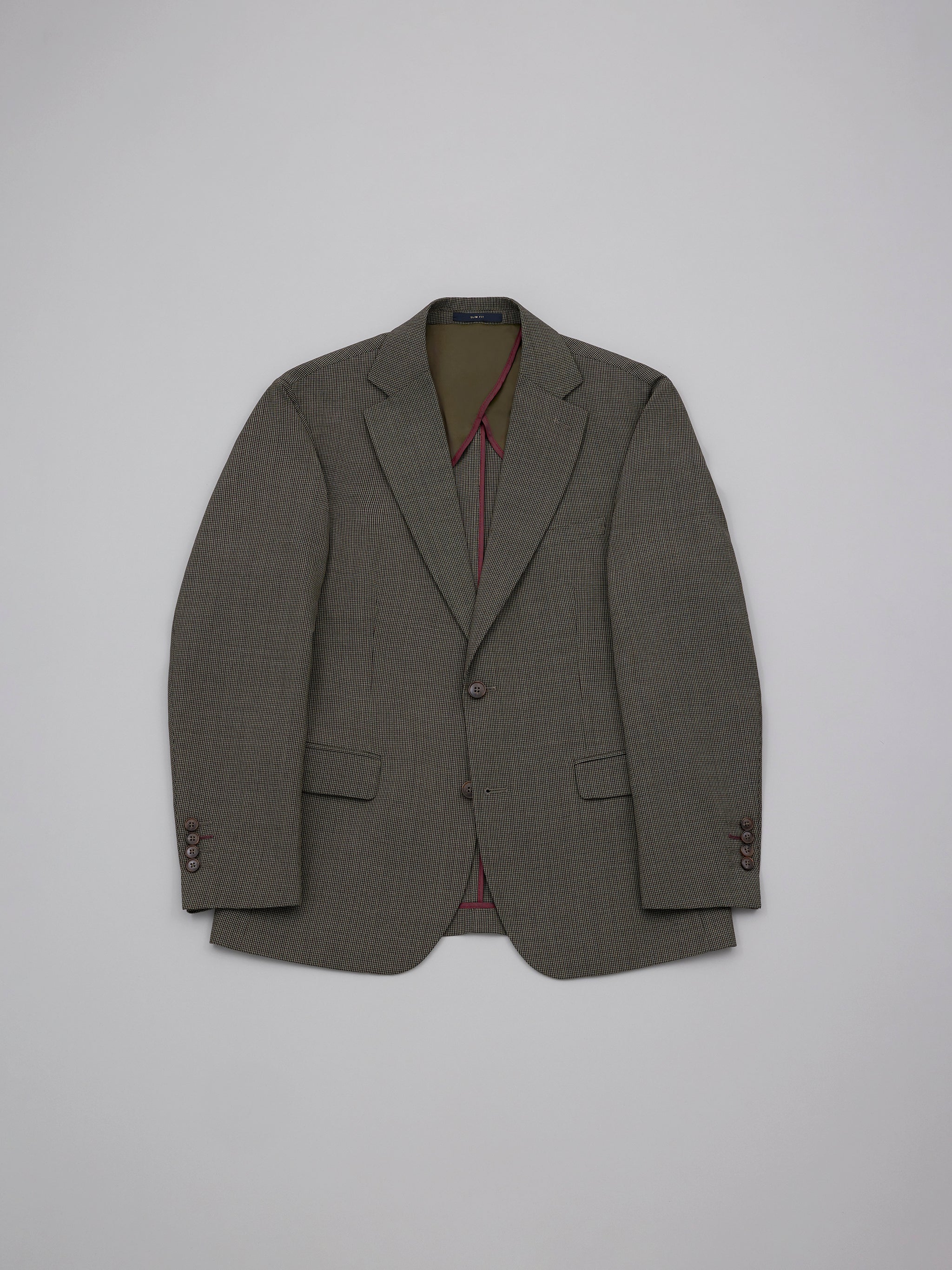 Sanzai Chicory Olive Houndstooth Suit
