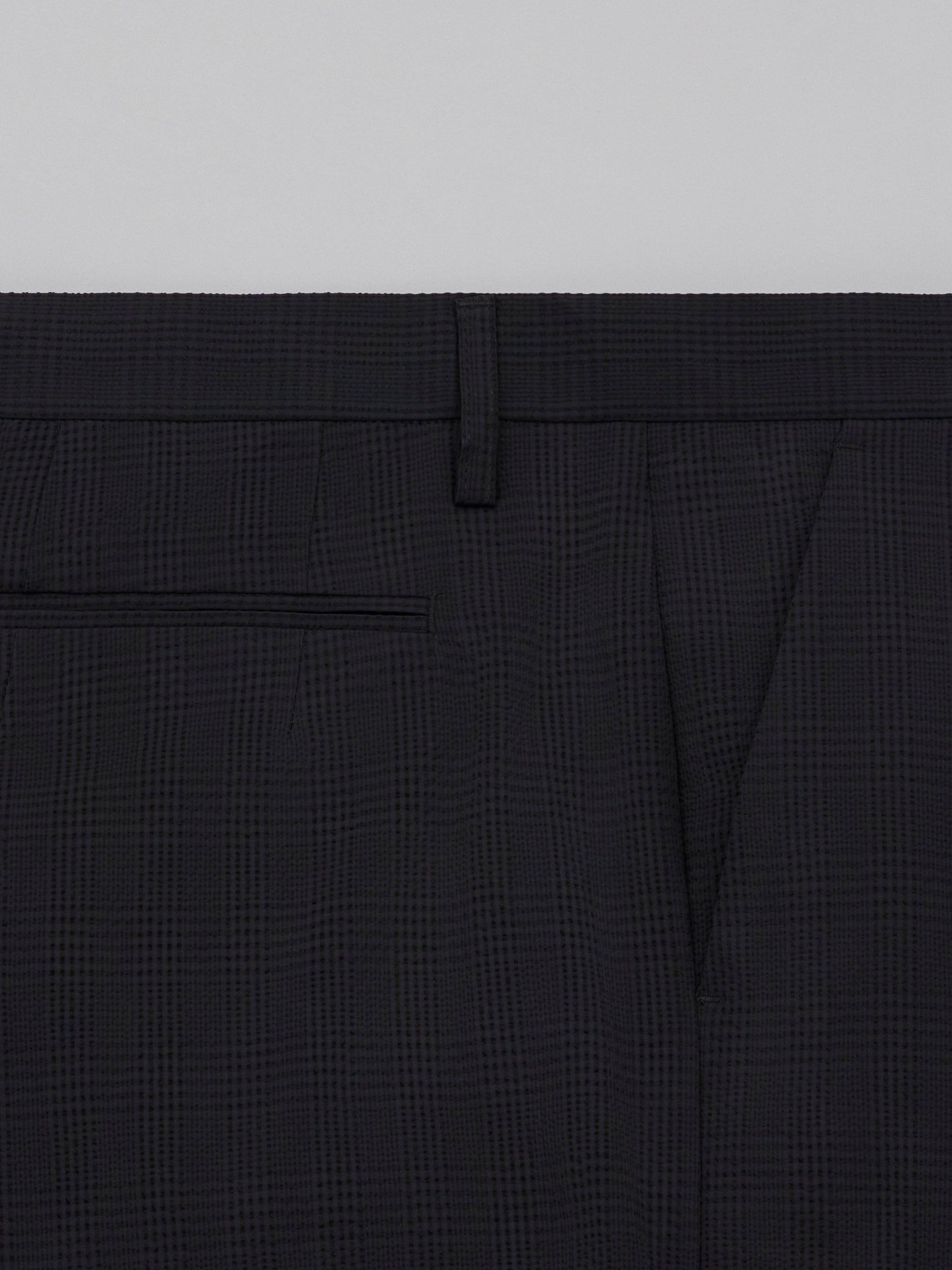 Ueda Black Seersucker Suit Pants