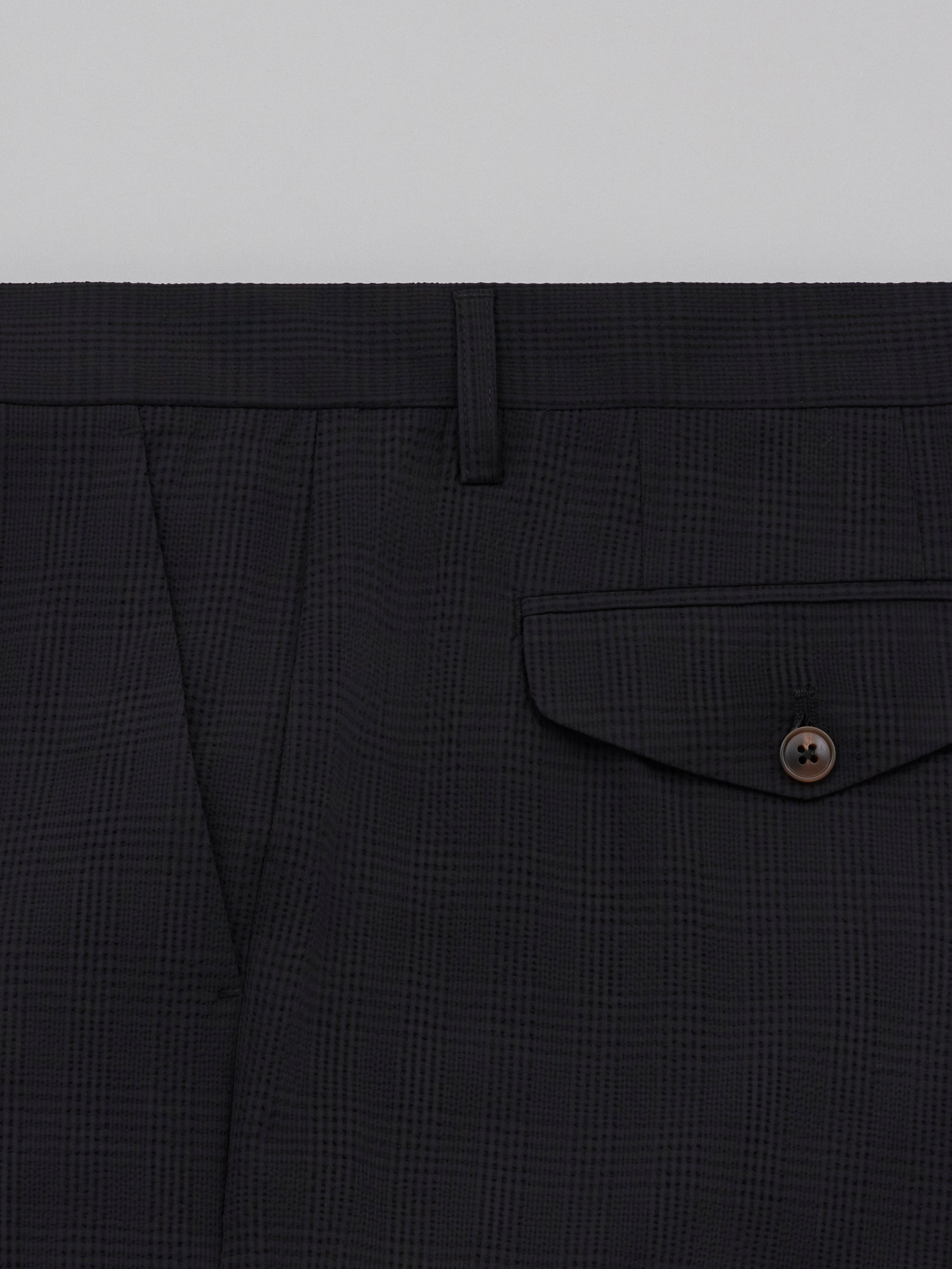 Ueda Black Seersucker Suit Pants