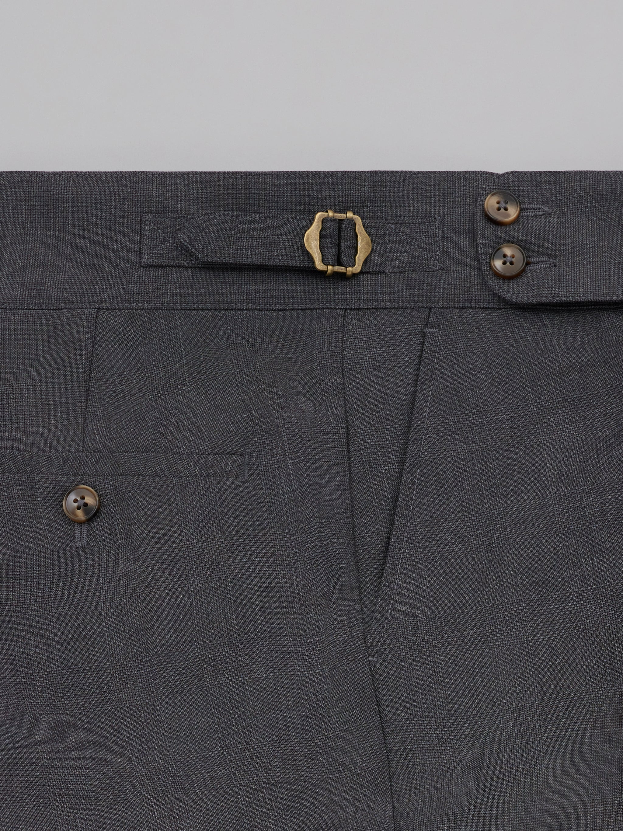 Tetsu Charcoal Glen Plaid Suit Pants