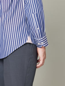 Tomohiro Easy Care Navy Stripe