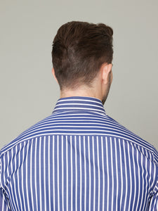 Tomohiro Easy Care Navy Stripe