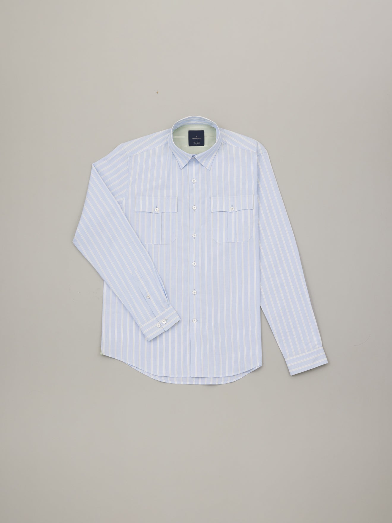 Sato Sky Blue Easy Care Pocket Stripe