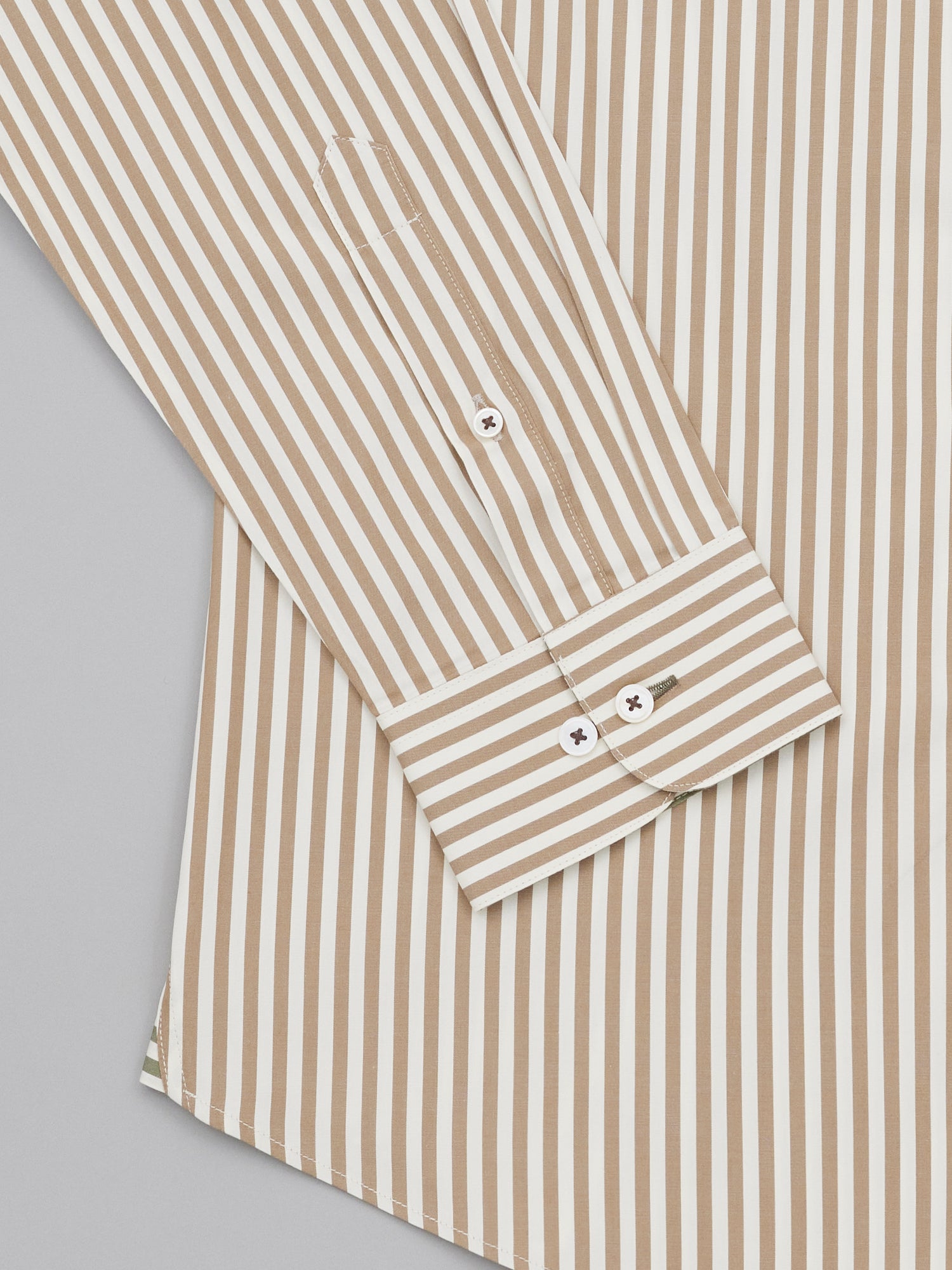 Takaji Taupe 80/2 Stripe