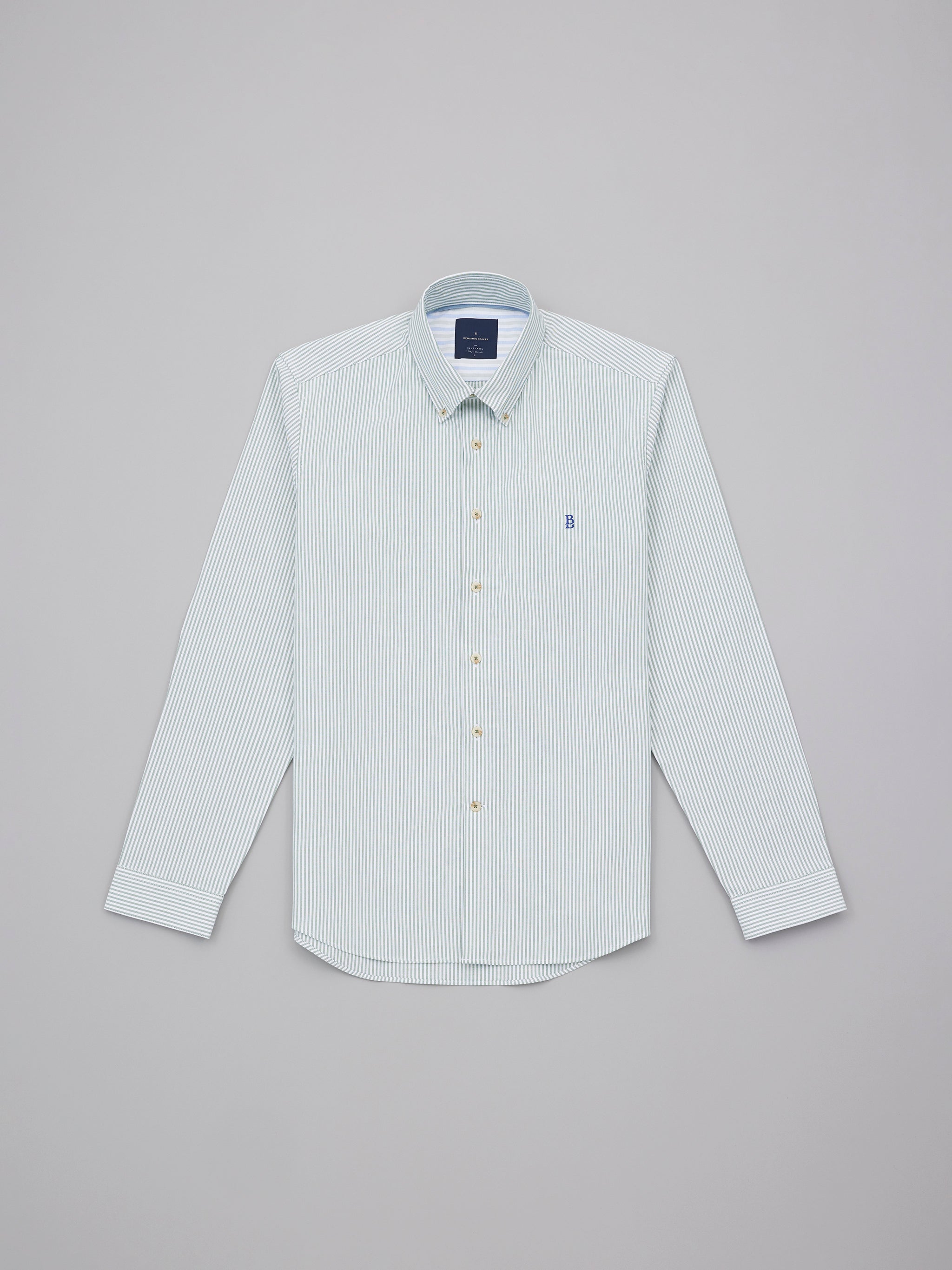 Shibumi Moss Stripe Button Down