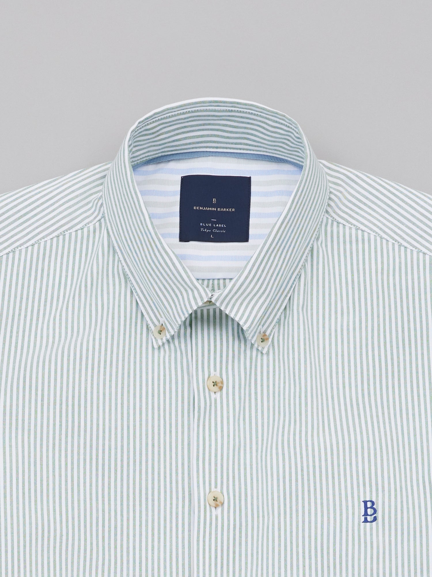 Shibumi Moss Stripe Button Down