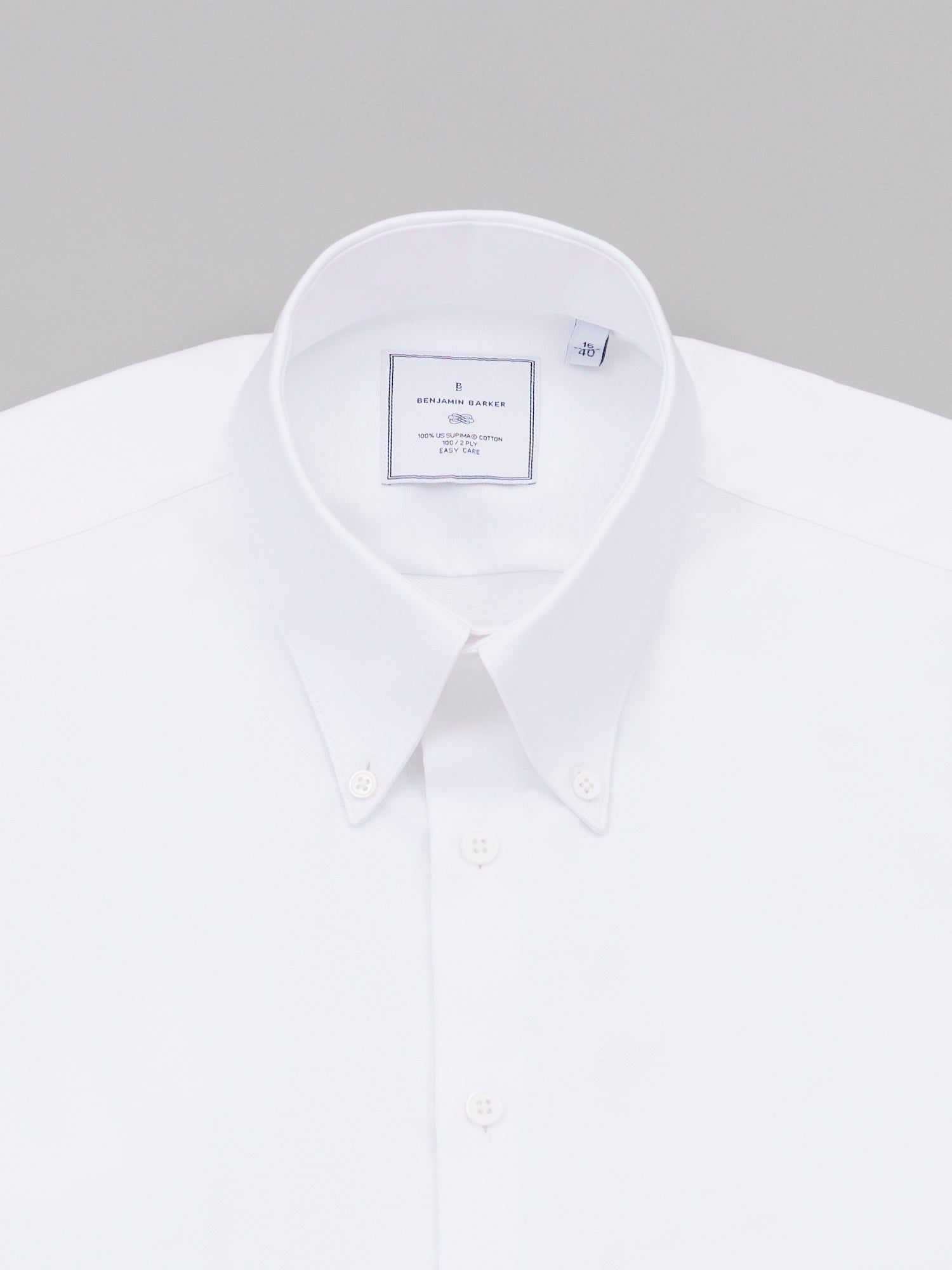 100/2 Perfect White Supima in Button Down