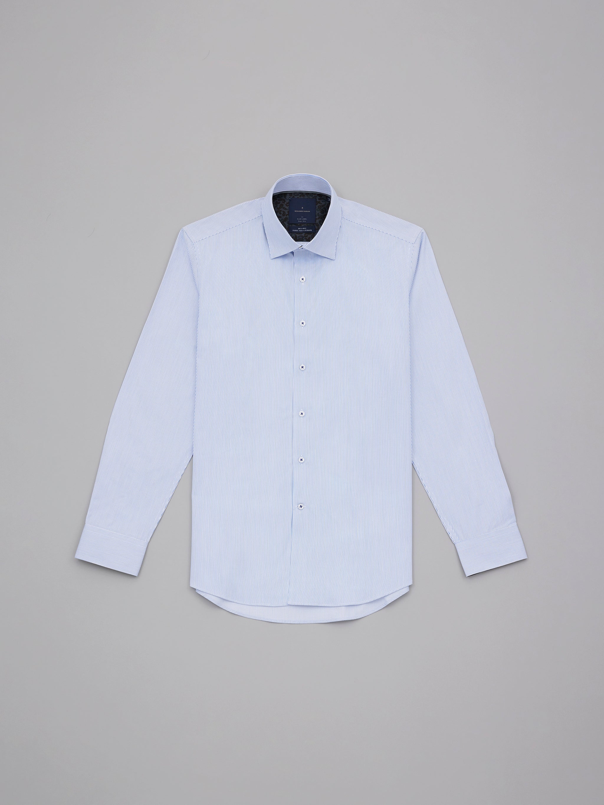 Futako Navy 80/2 Easy Care Blue Pinstripe
