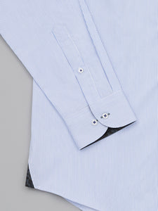 Futako Navy 80/2 Easy Care Blue Pinstripe