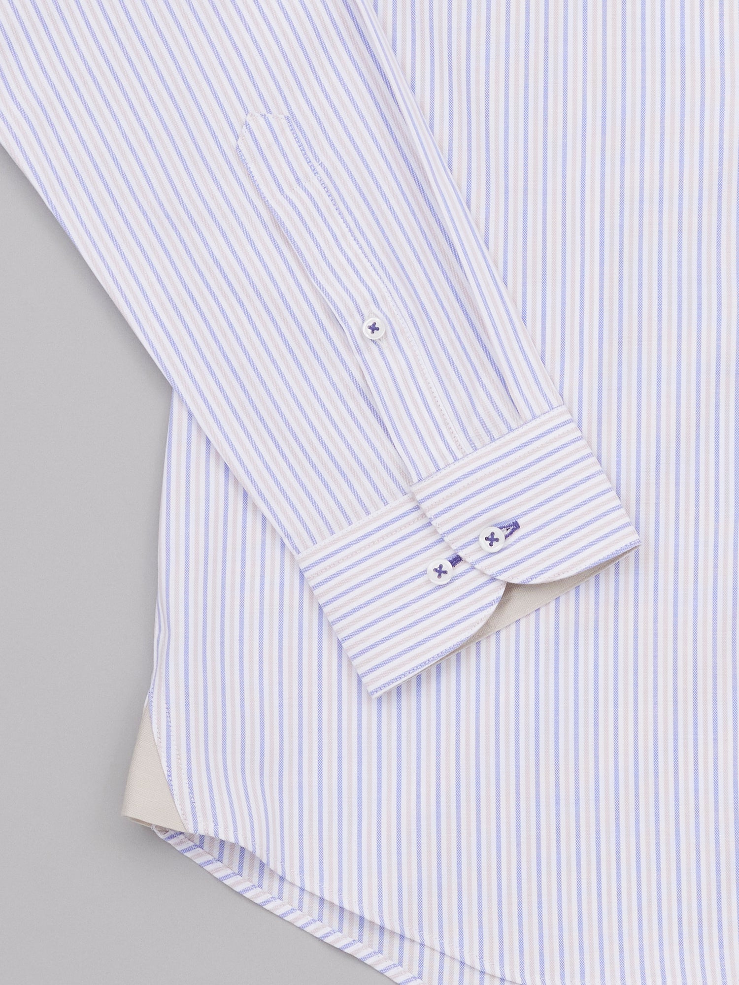 Hiro Blue Sand Easy Care Stripe