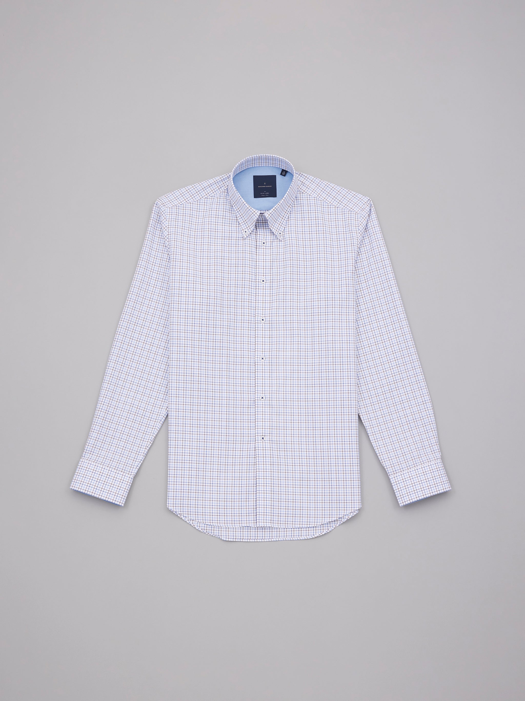 Koji Brown Navy Easy Care Graph Check