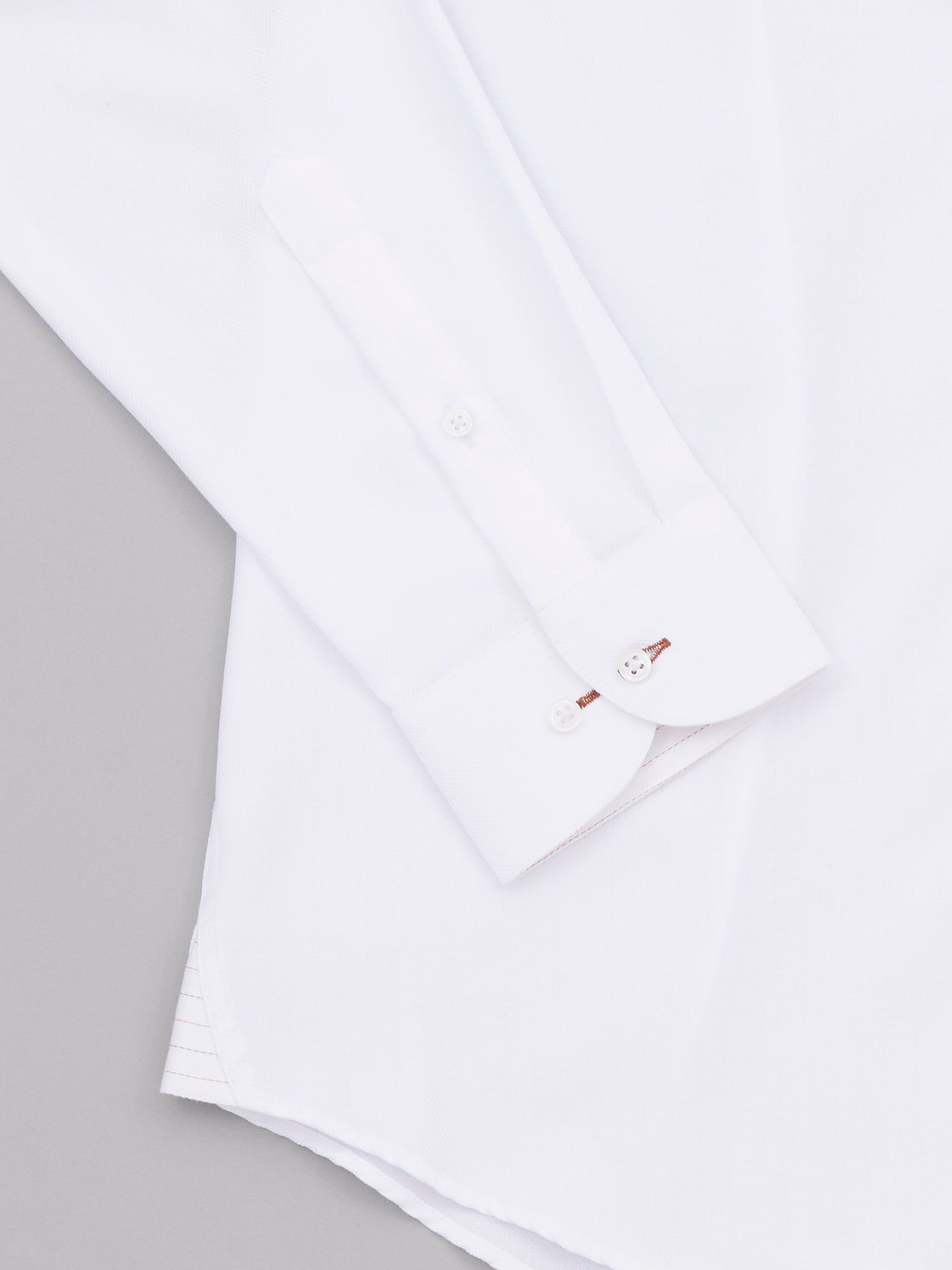 Yohei White Easy Care Herringbone