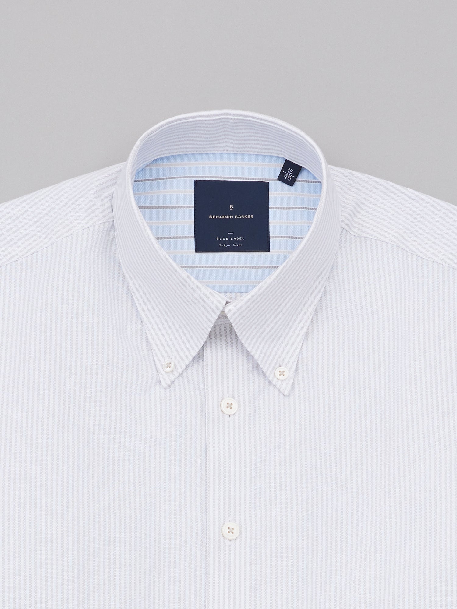 Sanzai Light Grey Oxford Stripe
