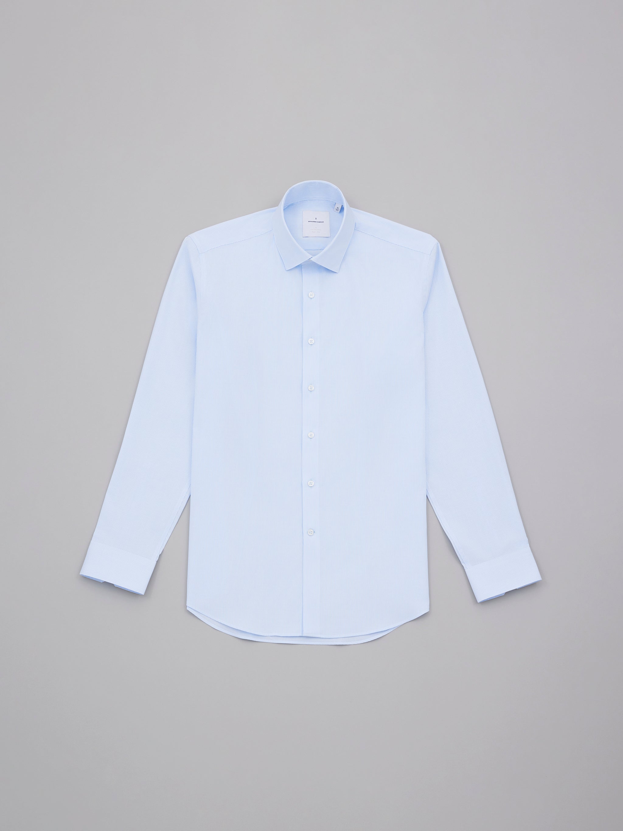 Instow Sky Blue Easy Care Pinstripe