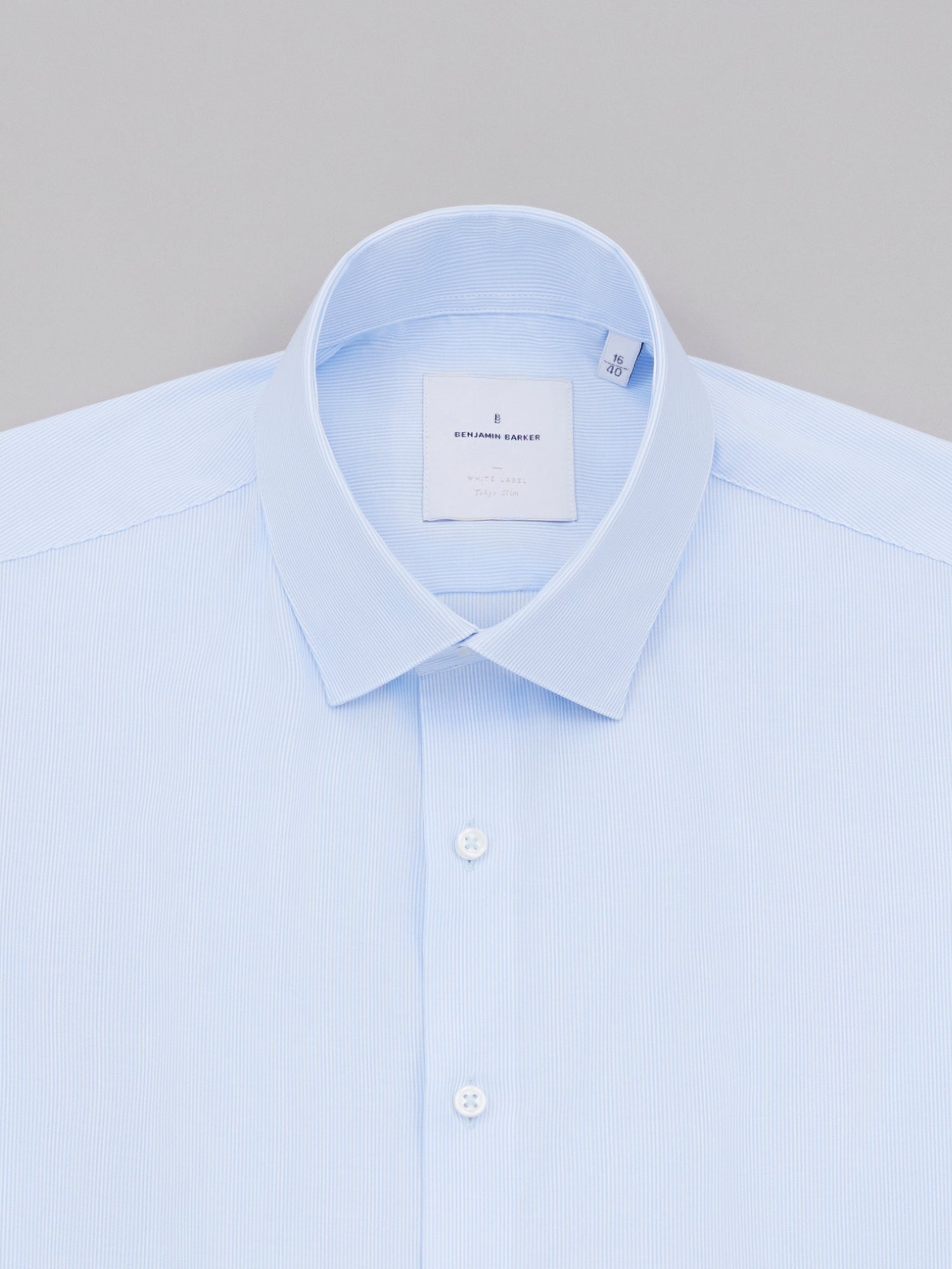 Instow Sky Blue Easy Care Pinstripe