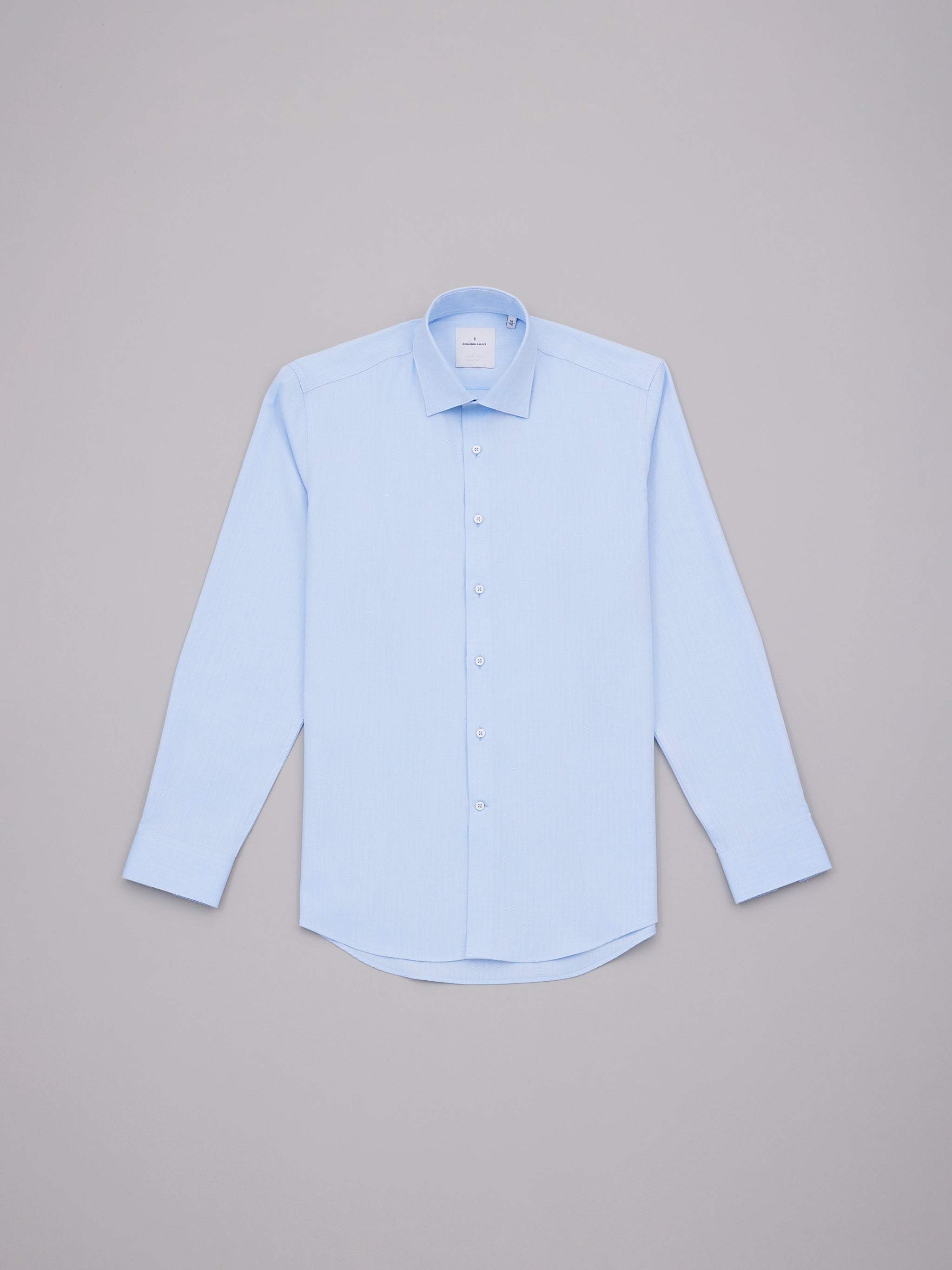 Ame Sky Blue Easy Care Herringbone