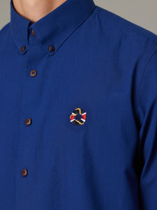 Shoji Embroidered Indigo Chambray