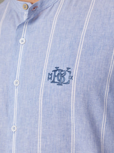 Fujiwara Embroidered Linen Stripe