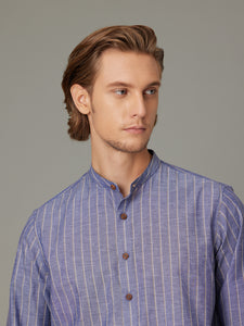 Aizawa Embroidered Chambray Stripe