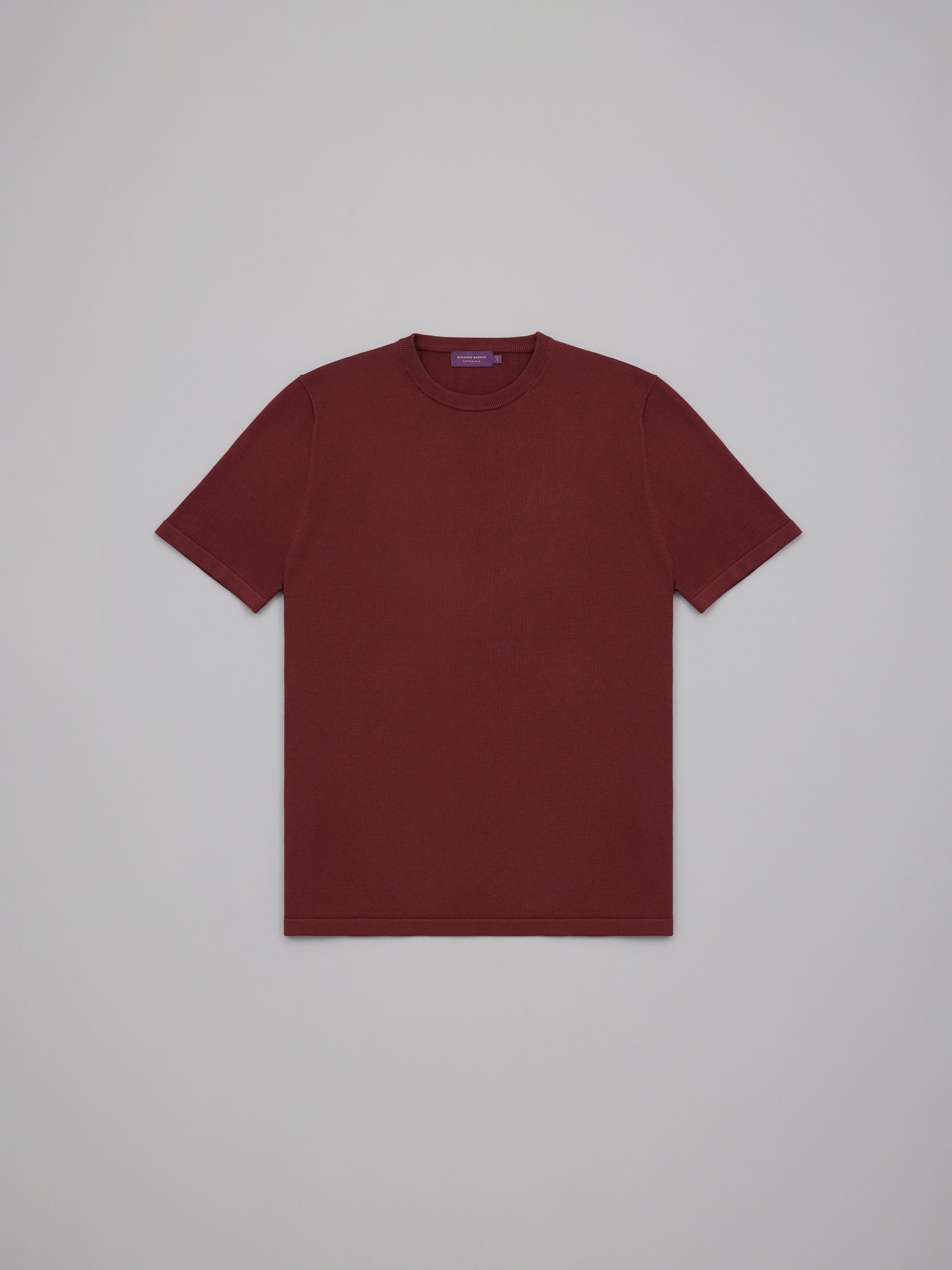 Cotton Silk Burgundy Knit Tee