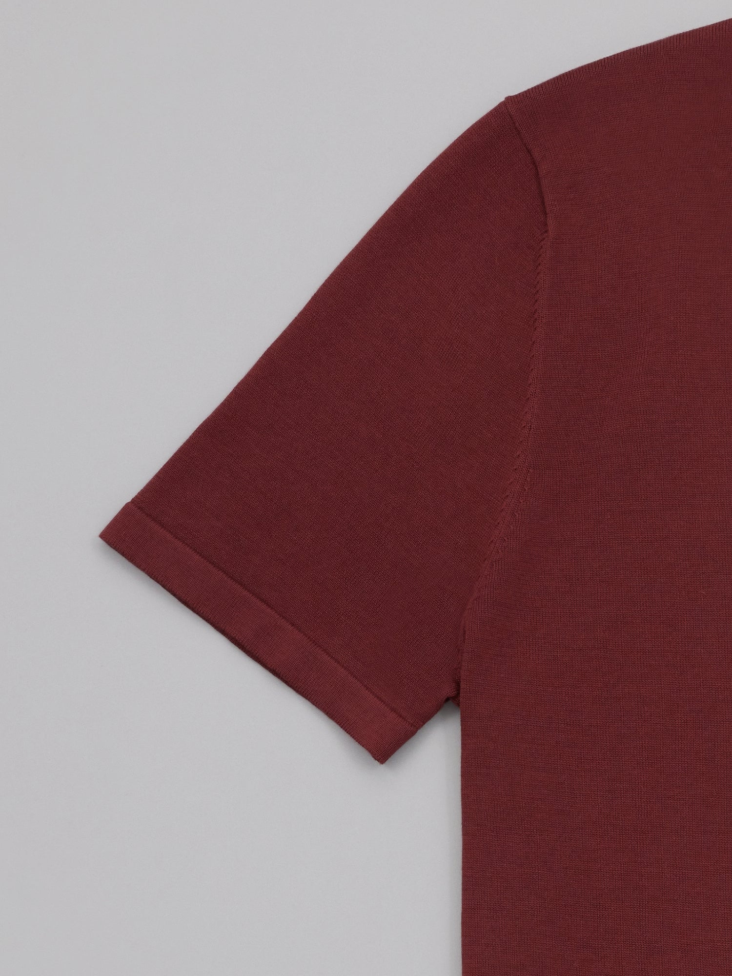 Cotton Silk Burgundy Knit Tee