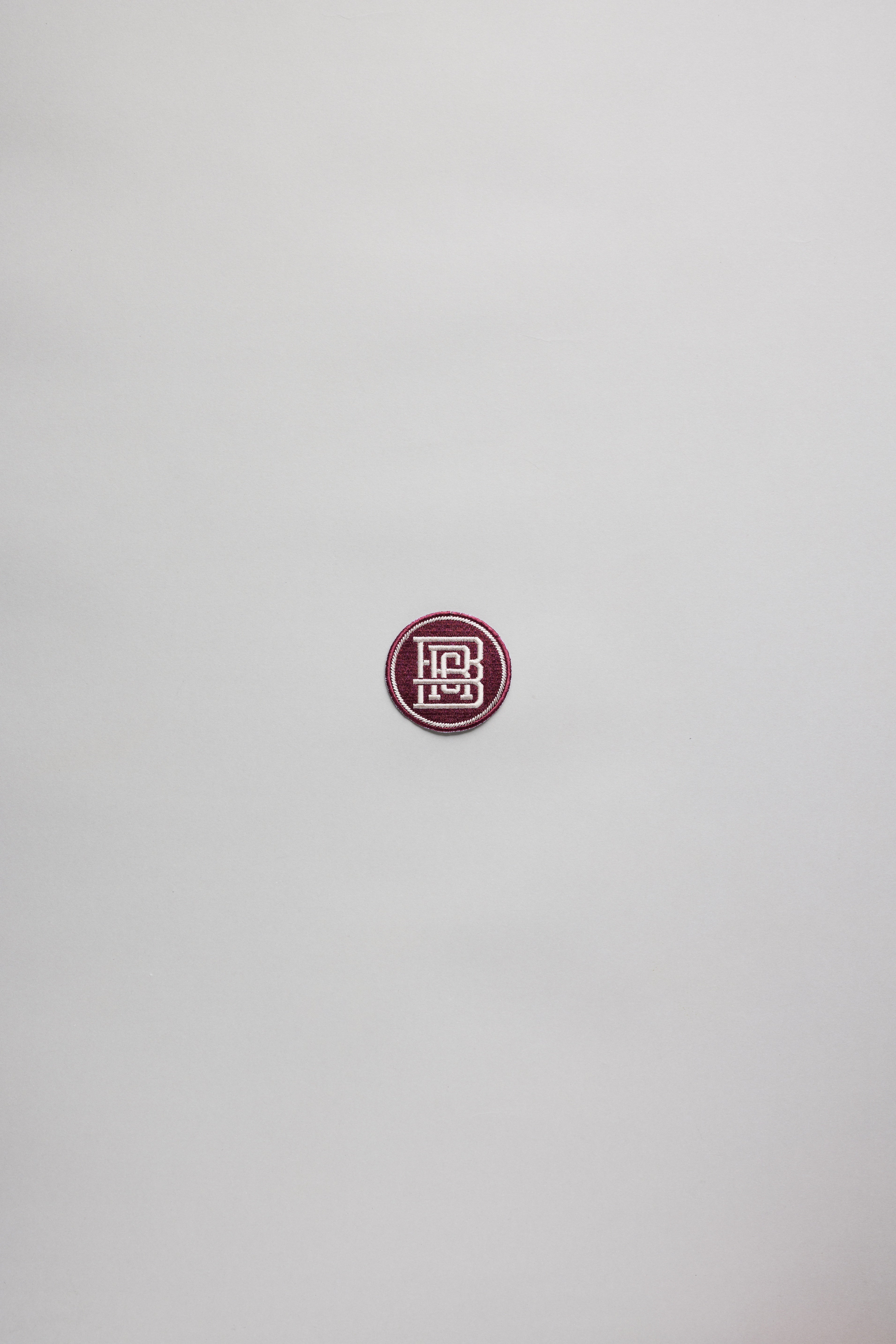 BBRC Logo Round Iron-on Patch Burgundy