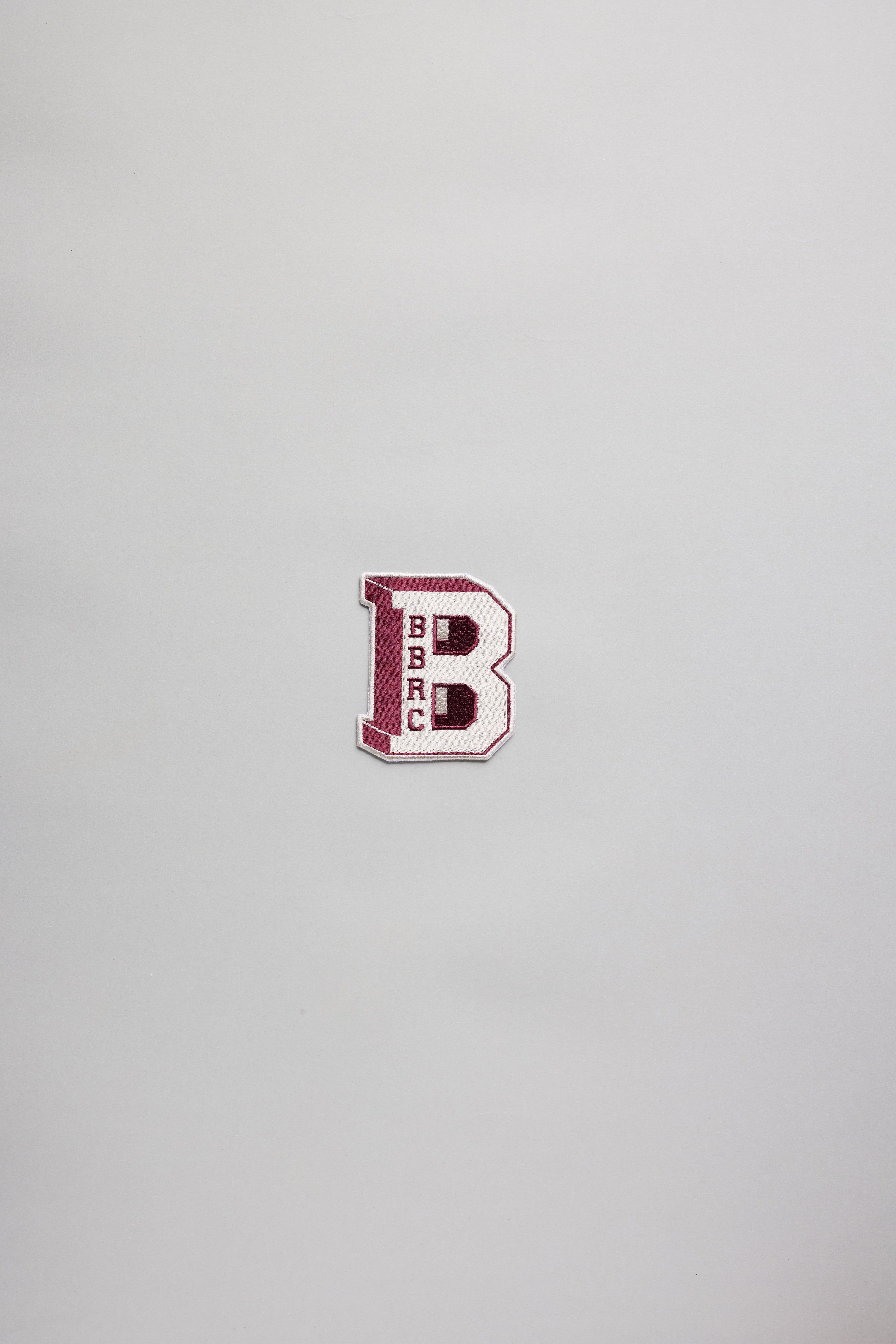 White Big B Iron-on Patch